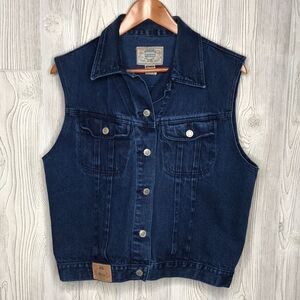 Vintage PS Gitano Jean Button Denim Vest Size Large